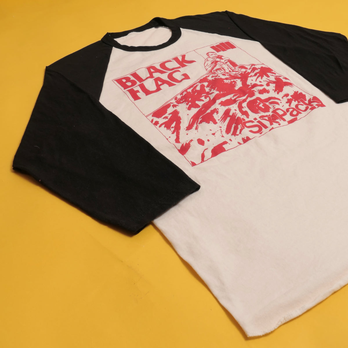 Black Flag Six Pack Raglan Tee