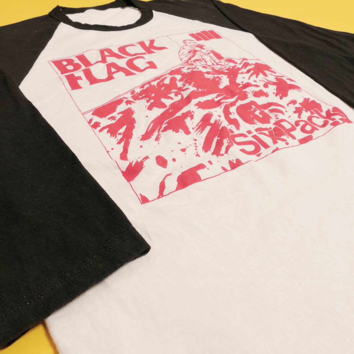 Black Flag Six Pack Raglan Tee