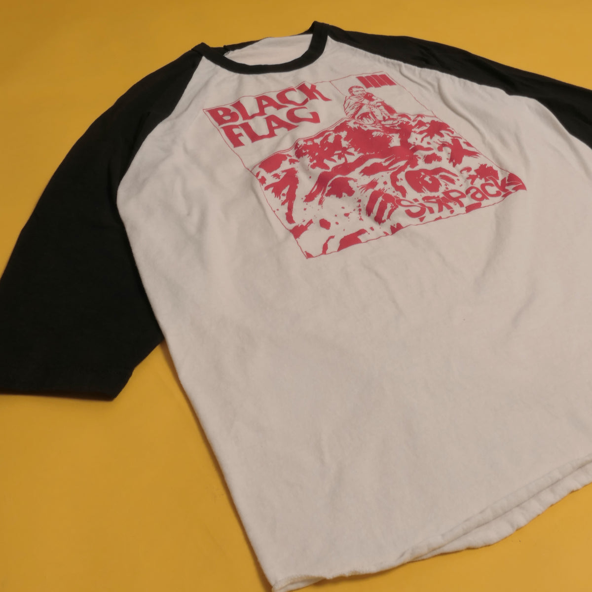 Black Flag Six Pack Raglan Tee