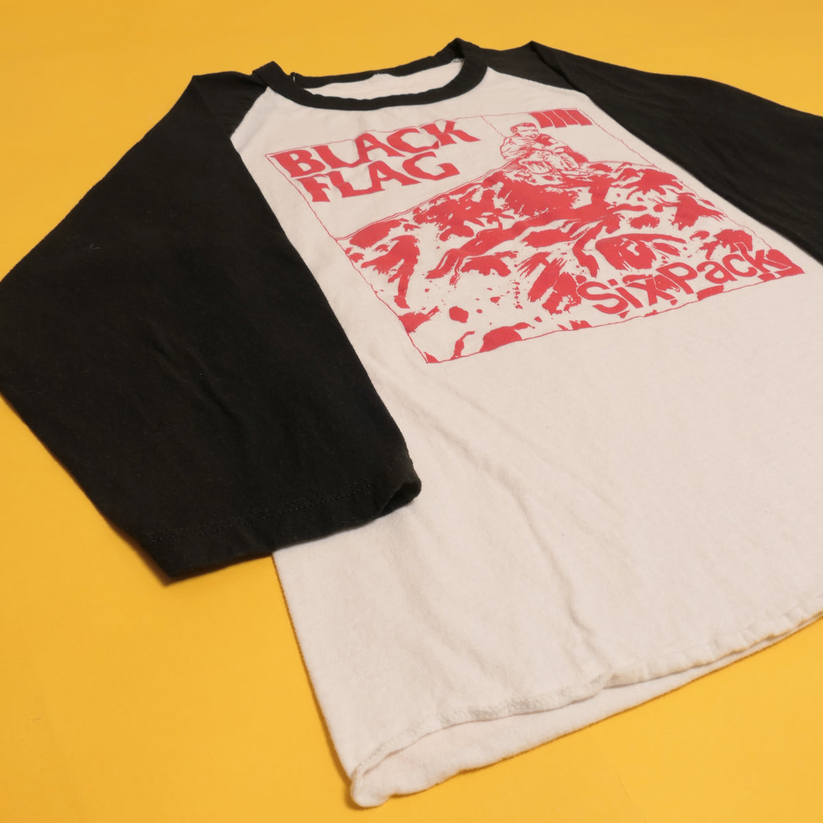Black Flag Six Pack Raglan Tee