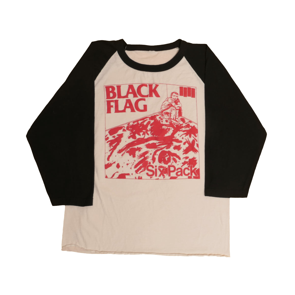 Black Flag Six Pack Raglan Tee